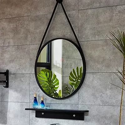 Elegant Round Wall Mirror with Shelf FREE DELIVERY