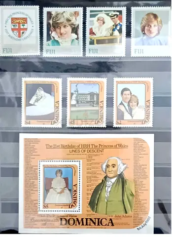 Collectible Stamps of Princess Dianas 21st Birthday Celebration