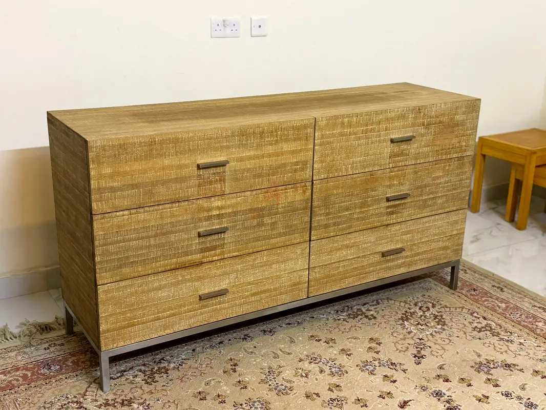Marina home natural wood sideboard cabinet