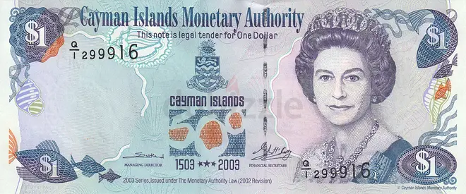 CAYMAN ISLAND 1 DOLLAR COMMEMORATIVE BANKNOTE 2003