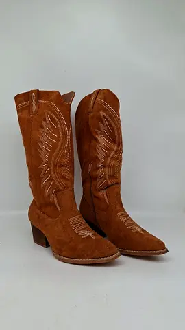 Stylish Brown Suede Cowboy Boots