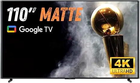 Hope 110 Inch QLED 4K Smart Google TV with Matte Screen Anti-Reflection