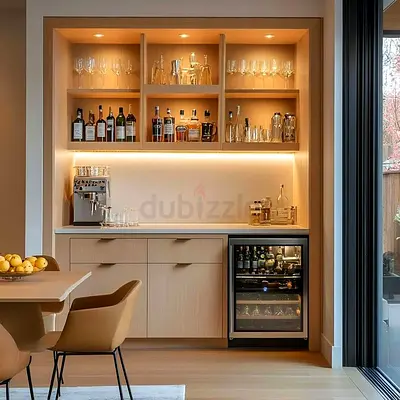 Sleek Kitchen Bar Cabinet with Wine Cooler