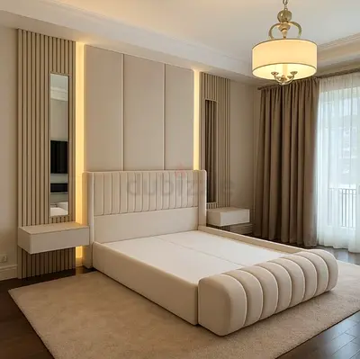 Elegant and Modern Bed with Stylish Nightstands