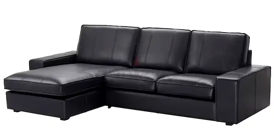 Black Leather Sofa - IKEA