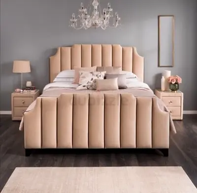 Elegant King Size Upholstered Bed