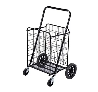 Versatile Metal Shopping Cart with Wheels foldable easy space