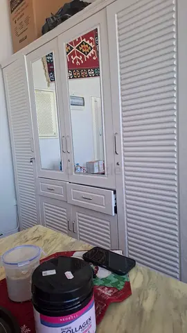 Elegant Storage Cabinet with Mirror Doors