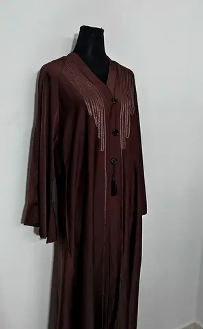 Elegant Brown Abaya with Unique Detailing made in uae