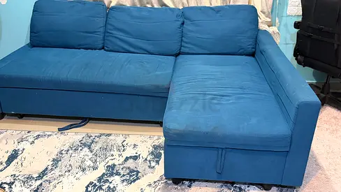 Cozy Blue Sofa bed with storage
