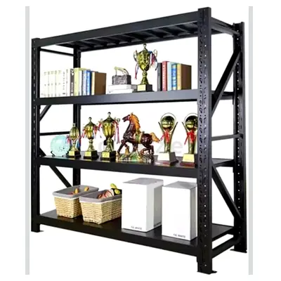 Heavy Duty Storage Rack – 4 Level | 200×60×200 cm | 1000 KG Capacity | Black Shelves
