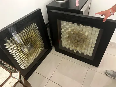 2 large frame 3D wall art