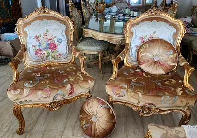 Elegant Vintage Luxioury Oriented Chair with Arms