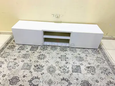TV bench, high-gloss white
