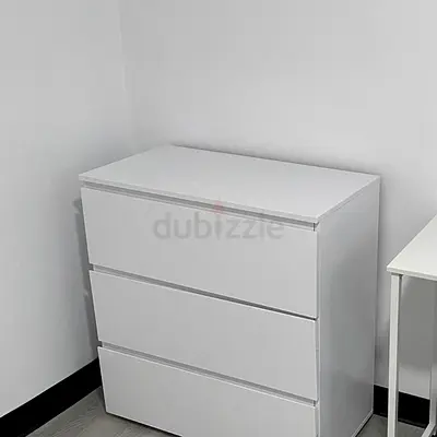 Modern White Dresser with 3 Drawers