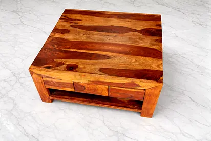 Coffee table with drawer solid wood