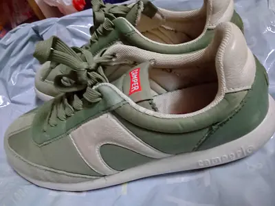 Stylish Grey and Green Sneakers