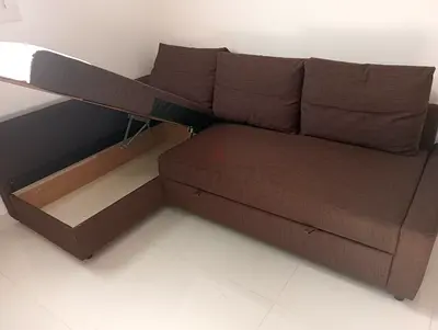Stylish Brown Storage Sofa Bed