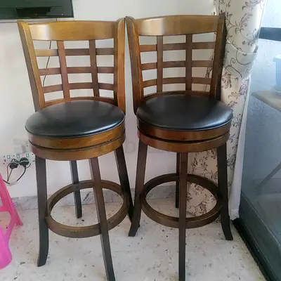 Stylish Wooden Bar Stools - Set of 2
