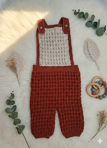 Handmade Knitted Baby Overalls