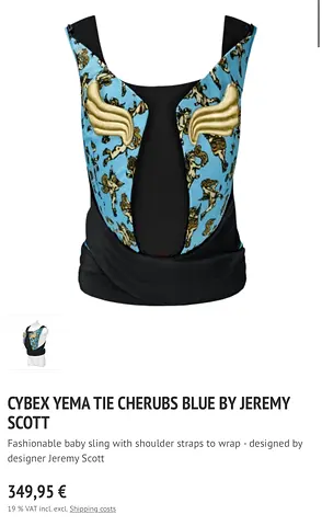 Cybex Yema Tie Cherubs Blue Baby Sling by Jeremy Scott
