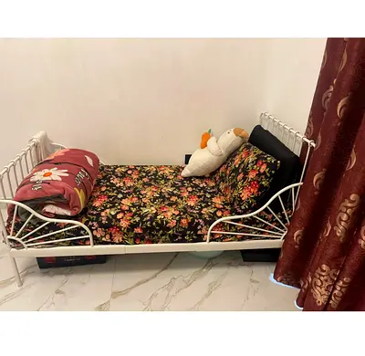 Cute Baby Bed with Floral Mattress 2 sets