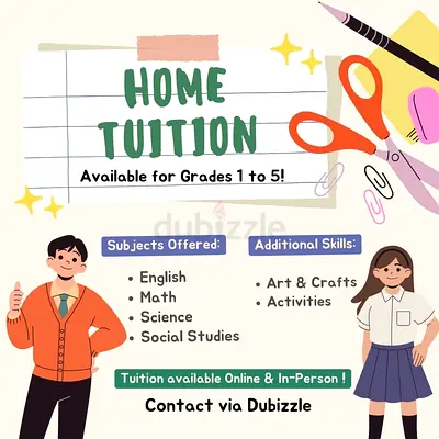 Professional Home Tutor - Grade 1 to 5