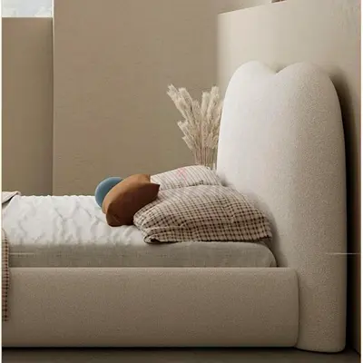 New Stylish Modern Quee Bed with Curved Headboard - Hydraulic storage can be installed