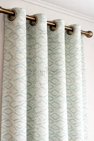 Aqua blue curtain,