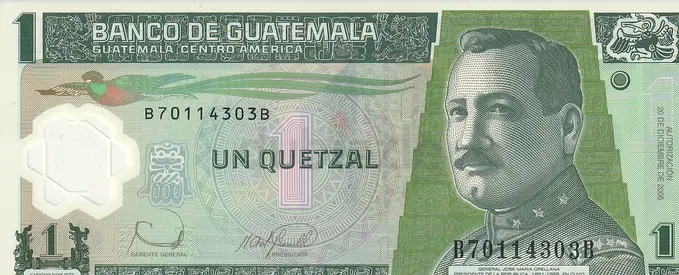 GUATEMALA 1 QUETZAL BANKNOTE 2006