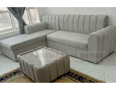 Modern Plush Sofa Set with Ottoman
