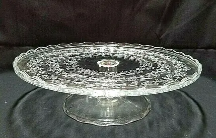 Elegant Glass Cake Stand with Intricate Design