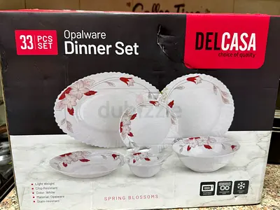 Delcasa 33-Piece Opalware Dinner Set - Spring Blossoms Collection