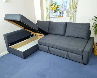 Spacious Grey Sofa Bed with Storage