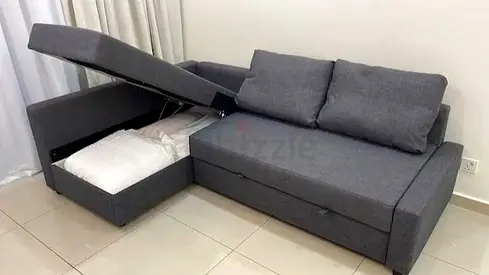 Comfortable Grey Sofa Bed with Storage