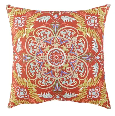 18 in. x 18 in. Sienna Medallion Square Outdoor Throw Pillow
