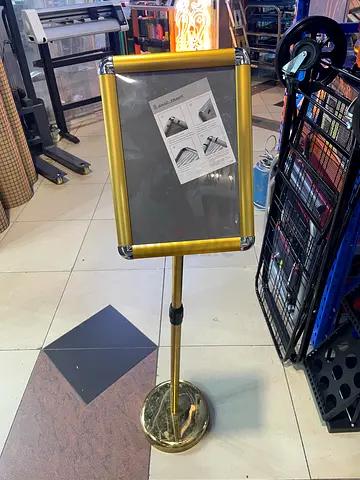 Gold Stand Sign Holder with Clear Frame
