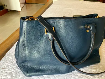 Michael Kors blue leather handbag