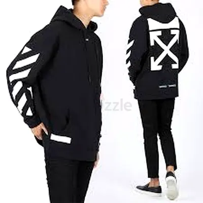 Off-White Graphic Hoodie in Black