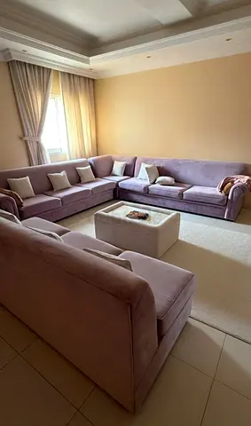 Elegant Purple Living Room Sofa Set