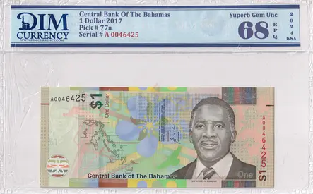 Bahama Banknote 1 Dollar 2017 DIM 80 AED