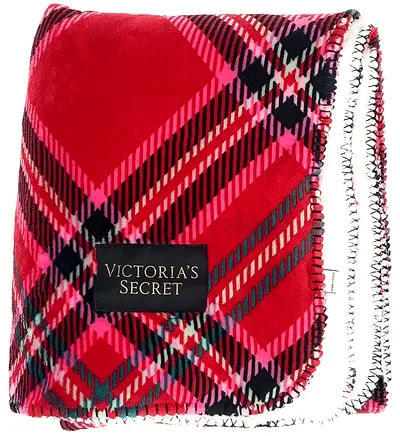 FREE DELIVERY Cozy Victorias Secret Plaid Blanket Throw blanket
