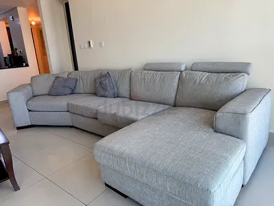 Cozy L-Shaped Grey Sofa for Sale