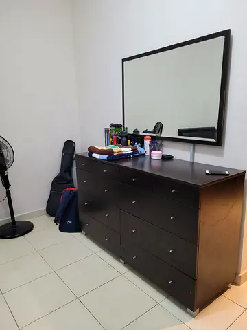 Mirror dressing with drawers