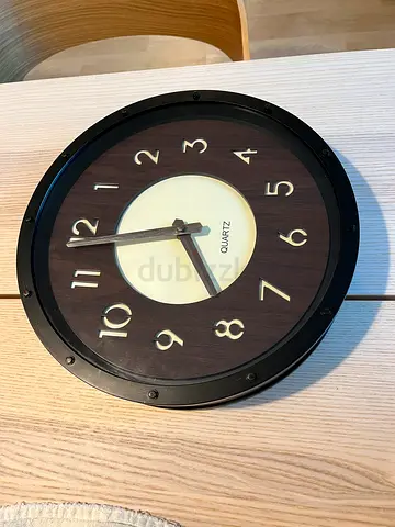 Vintage-Style Wall Clock with Wood Finish