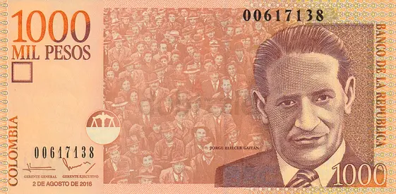 COLOMBIA 100 PESOS BANKNOTE 2016