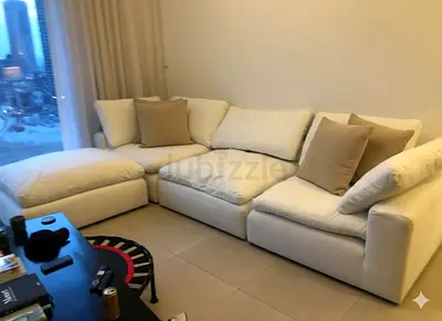 Marina home feather 🪶 filled modular sofa with ottoman for sale like new