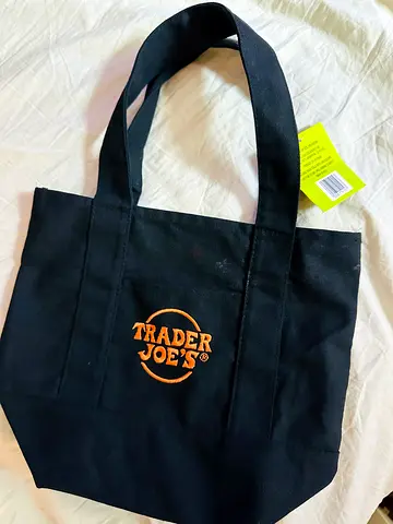 Trader Joes mini black canvas bag