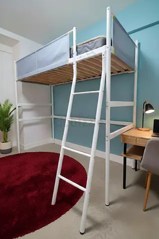 Loft Bed Frame with Desk Space for a Cozy Room