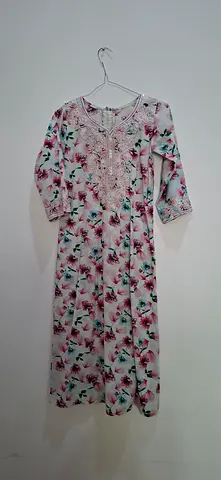 Elegant Floral Dress with Embroidery